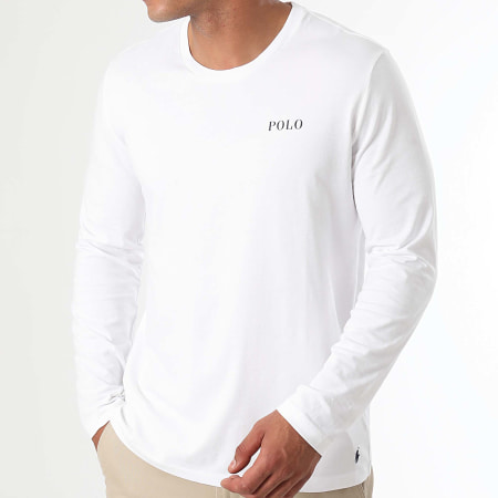 Polo Ralph Lauren - Camiseta blanca de manga larga con logotipo