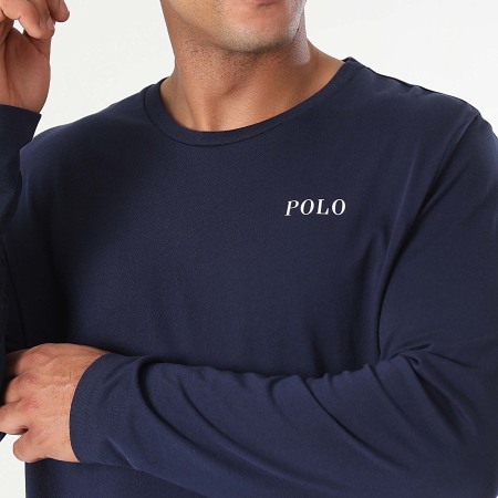 Polo Ralph Lauren - Maglietta a maniche lunghe con logo blu navy