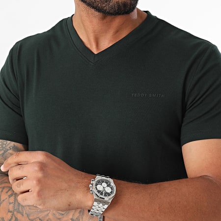 Teddy Smith - Tawax Camiseta cuello pico 11016800D Verde oscuro