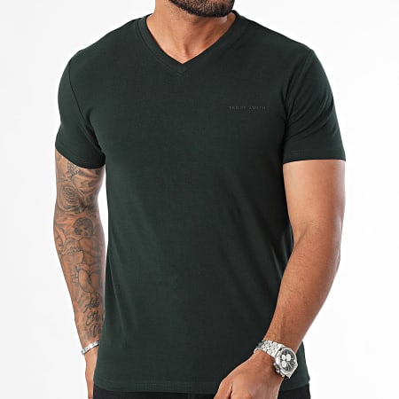 Teddy Smith - Tawax T-shirt met V-hals 11016800D Donkergroen