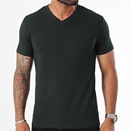 Teddy Smith - Tawax Camiseta cuello pico 11016800D Verde oscuro