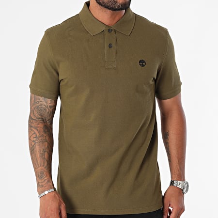 Timberland - Polo manica corta Piqué manica corta A6VDP Verde Khaki