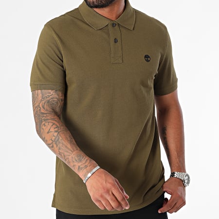 Timberland - Polo manica corta Piqué manica corta A6VDP Verde Khaki