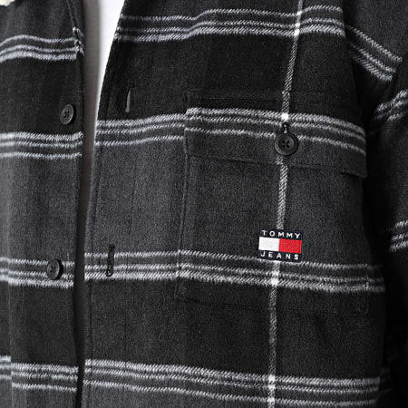 Tommy Jeans - Veste Check Sherpa 9652 Gris Anthracite