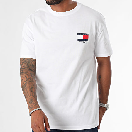 Tommy Jeans - Tee Shirt Sig Flag 9695 Blanc