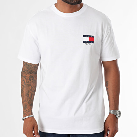 Tommy Jeans - Tee Shirt Sig Flag 9695 Blanc