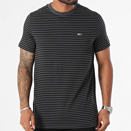 Tommy Jeans - Entry Stripe Slim Tee Shirt 9723 Gris Negro