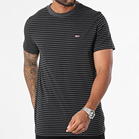 Tommy Jeans - Entry Stripe Slim Tee Shirt 9723 Gris Negro