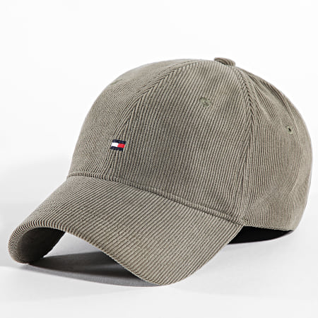 Tommy Hilfiger - Flag Cappello a 6 pannelli in velluto a coste morbide 2757 Verde Khaki