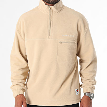 Tommy Jeans - Klassieke 1/4 Zip Fleece Sweat Top 0506 Beige