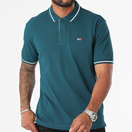 Tommy Jeans - Polo korte mouw met tip 0745 Eend Blauw