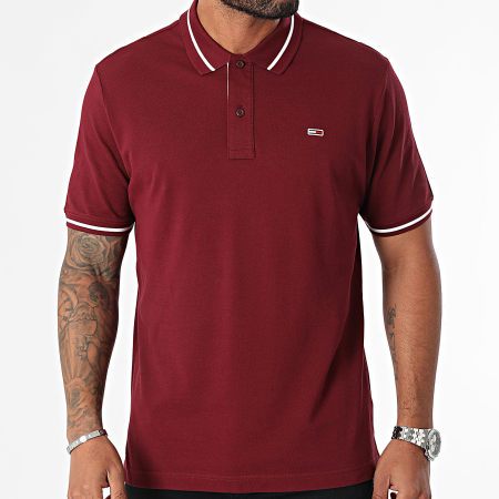 Tommy Jeans - Polo manica corta con punta 0745 Bordeaux