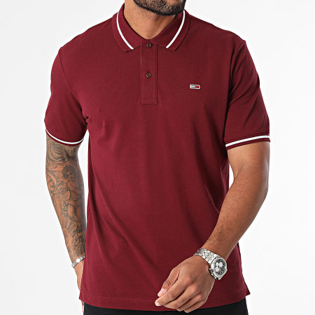 Tommy Jeans - Polo manica corta con punta 0745 Bordeaux