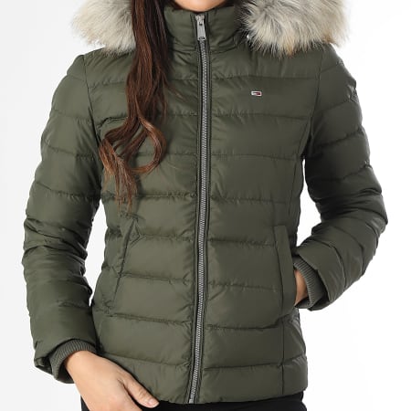 Doudoune Capuche Fourrure Femme Basic 8312 Vert Kaki