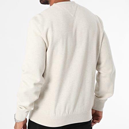 Tommy Hilfiger - Ronde hals essentiële fleece trui 7232 Beige Chiné