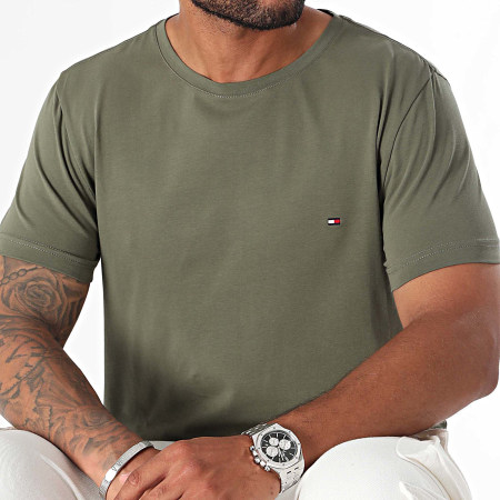 Tommy Hilfiger - Slim Stretch Tee Shirt 0800 Caqui Verde