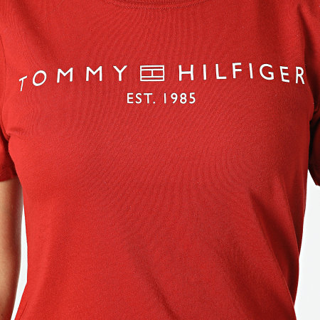 Tommy Hilfiger - Maglietta da donna Corp Logo 0276 rosso mattone