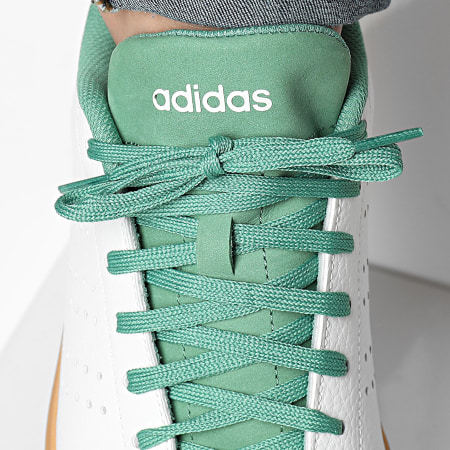 adidas gazelle silver green womens adidas Advantage Eco Shoes Cloud White / Cloud White / Green  Heppo.com