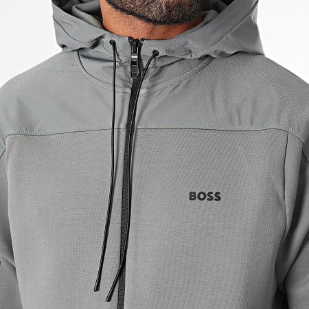 BOSS - Chaqueta con cremallera y capucha Sariq 50519019 Gris