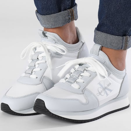 Calvin Klein - Zapatillas Mujer Runner Sock Lace Up 1616 Plein Air Bright White