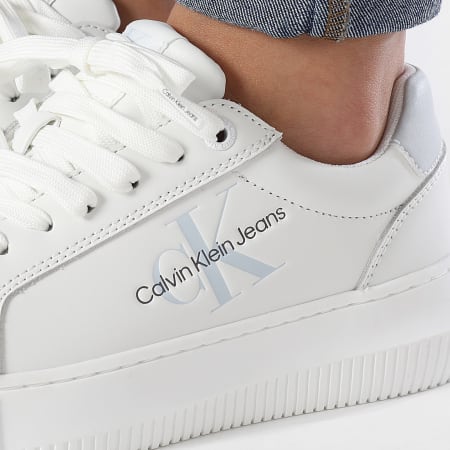 Calvin Klein - Donna Chunky Cupsole Mono Leather 0823 Bright White Plein Air Sneakers