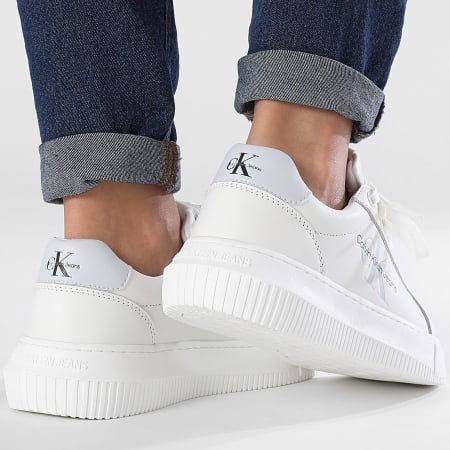 Calvin Klein - Donna Chunky Cupsole Mono Leather 0823 Bright White Plein Air Sneakers