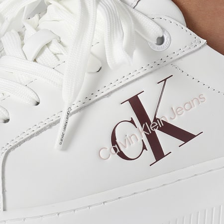 Calvin Klein - Damesschoenen Chunky Cupsole Mono Leather 0823 Bright White Andorra Sneakers