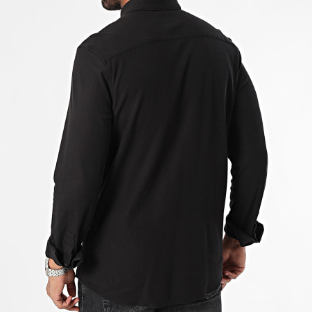 Calvin Klein - Camisa de manga larga de punto piqué 3311 Negro