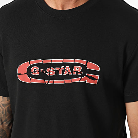 G-Star - Camiseta Destroyed Old Skool Logo D25086-C812 Negro