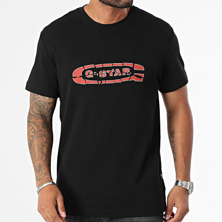 G-Star - Camiseta Destroyed Old Skool Logo D25086-C812 Negro