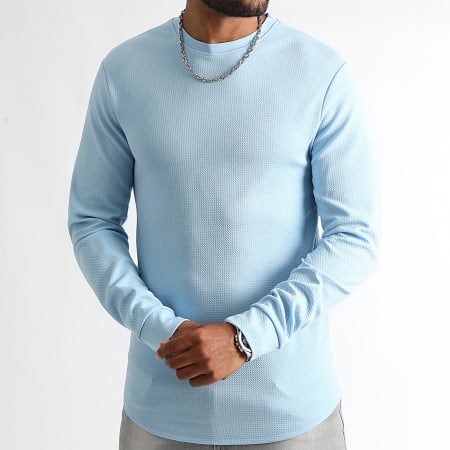 LBO - Textured Long Sleeve Tee Waffle 1417 Azul claro