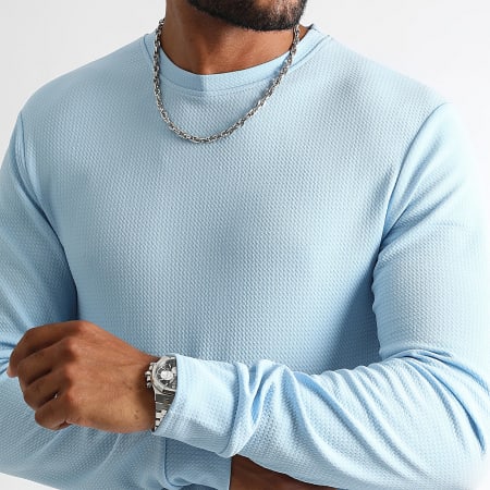 LBO - Textured Long Sleeve Tee Waffle 1417 Azul claro