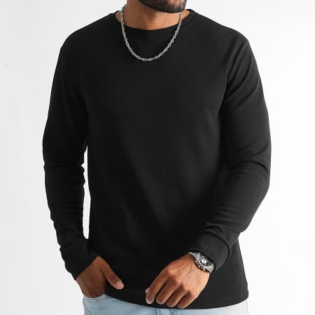 LBO - Textured Long Sleeve Tee Waffle 1420 Negro