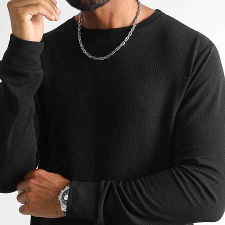 LBO - Textured Long Sleeve Tee Waffle 1420 Negro