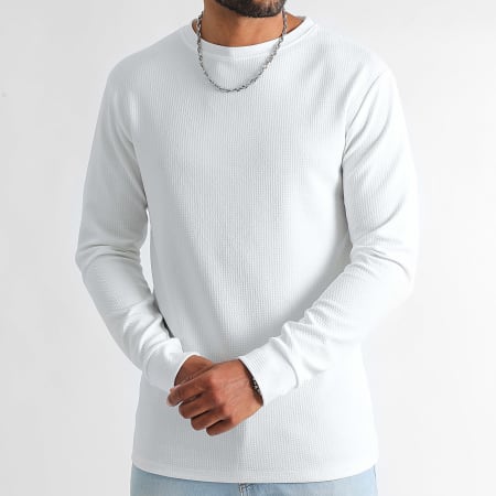 LBO - Textured Long Sleeve Tee Waffle 1421 Blanco