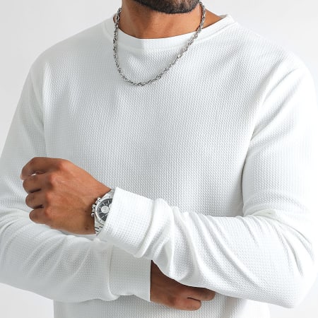 LBO - Textured Long Sleeve Tee Waffle 1421 Blanco