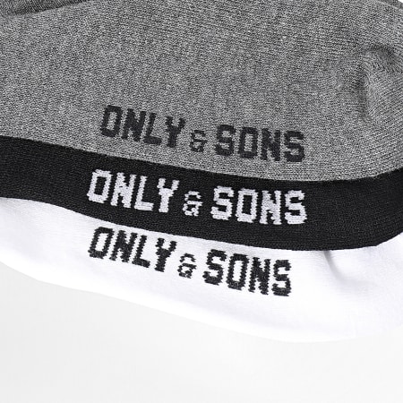 Only And Sons - 5 Pares Calcetines Riley Bambus Basic Negro Gris Heather Blanco