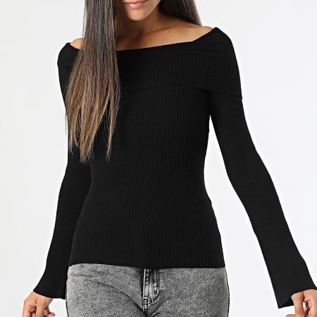 Only - Jayden Women's Boatneck Sweater Negro