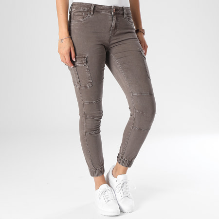 Only - Pantalones cargo skinny Missouri Taupe, mujer