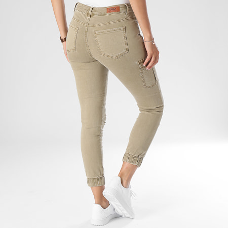 Only - Pantaloni skinny Cargo Missouri beige da donna