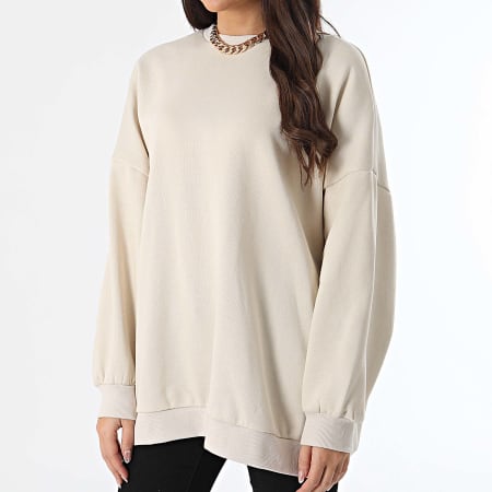 Only - Felpa oversize a girocollo da donna Daze Beige