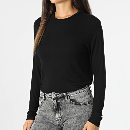 Only - Como Camiseta de manga larga para mujer Negro