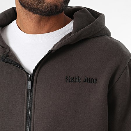 Sixth June - Houtskool Grijs Hooded Zip Sweatshirt