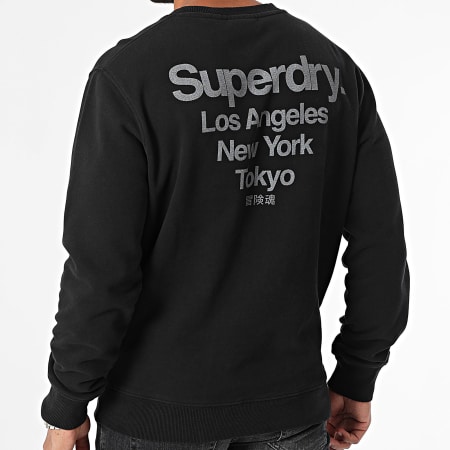 Superdry - Stadssweatshirt met ronde hals en logo M2013738A Zwart