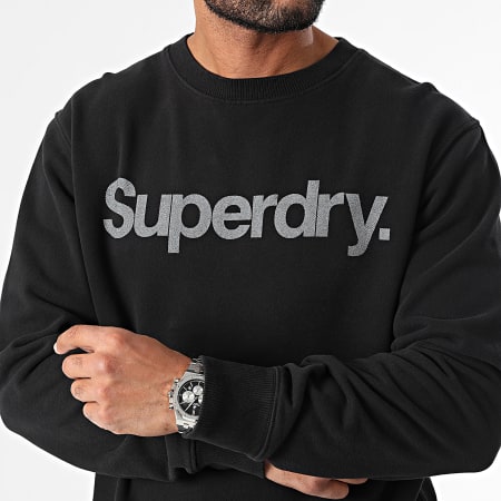 Superdry - Sudadera de cuello redondo Core Logo City M2013738A Negro