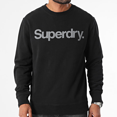 Superdry - Sudadera de cuello redondo Core Logo City M2013738A Negro