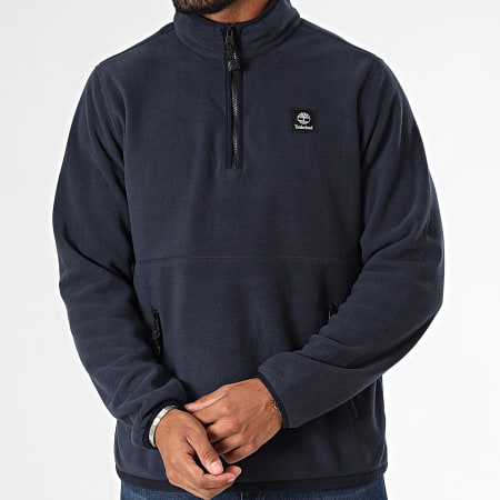 Timberland - A65WK Navy Fleece Sweat Top met Ritssluiting