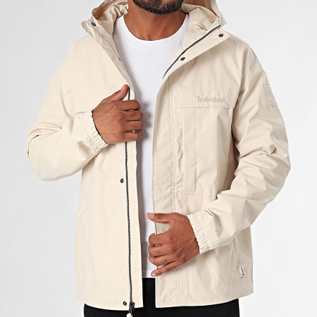 Timberland - A5XRS Chaqueta beige con capucha y cremallera