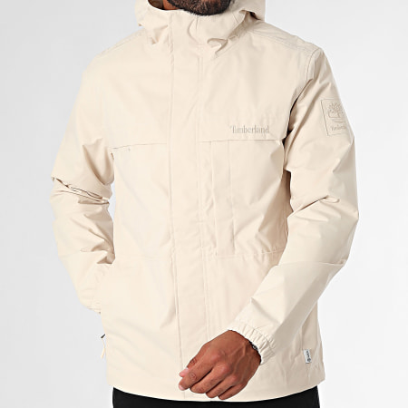 Timberland - A5XRS Beige Hooded Zip Jacket