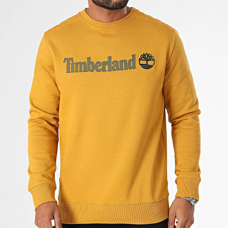 Timberland - Sweatshirt met ronde hals Lineair logo A5UJY Geel Mosterd